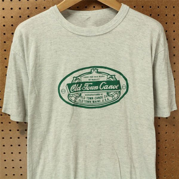 

vtg 80s 90s usa made old town canoe company maine xl gray soft thin classic custom design hoodie designers t shirts sweatshirt