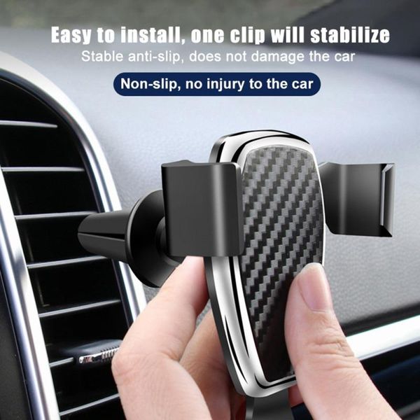 

универсальный автомобильный держатель телефона подставка автомобиль гравитационная воздух вентиляционная комната монтажный кронштейн углерод