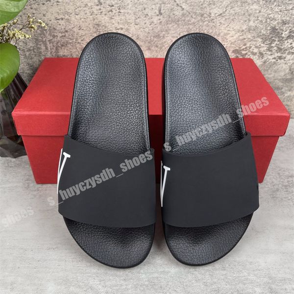 

2022 paris fashion slippers men women summer rubber sandals beach slide scuffsindoor shoes size eur 35-46 with box, Black