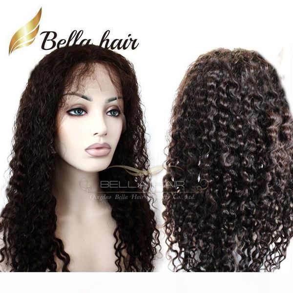 

ocean wave human hair wigs indian hair natural color water wave lace front wig 10-24inch for black women julienchina bellahair, Black;brown