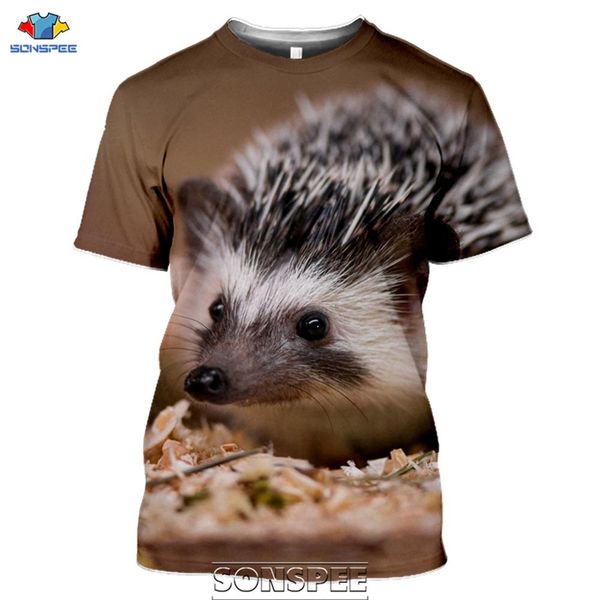 

summer cute animal hedgehog 3d print shirts graphic aesthetic funny men clothing