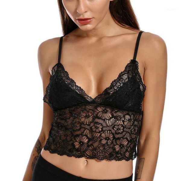 

women deep v camisole lace thin lightly padded tanks female transparent thin clothes underwear 1, Black;white