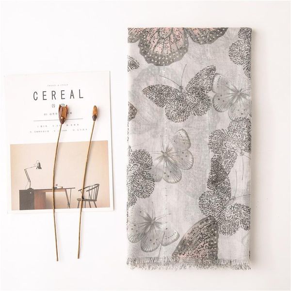 

2020 new fashion summer women cotton scarf flower beach hijab shawls and wraps female foulard echarpe designer bandana wmtcsk, Blue;gray