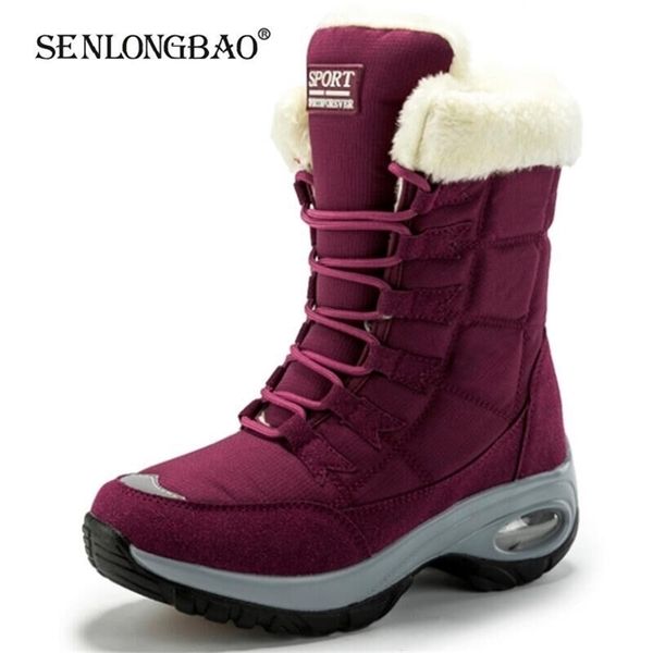 

new winter women warm snow lace-up comfortable ankle outdoor waterproof hiking boots size 36-42 y200915, Black