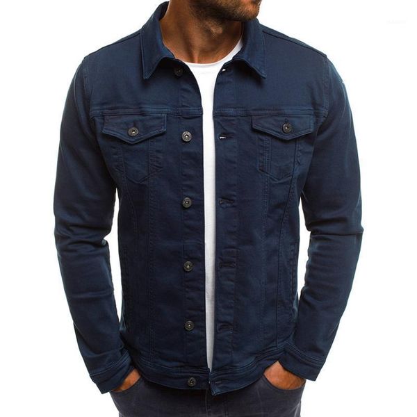 

men's denim jacket coat spring and autumn fashion jacket men casual solid slim fit outwear leisure cowboy simple denim1, Black;brown