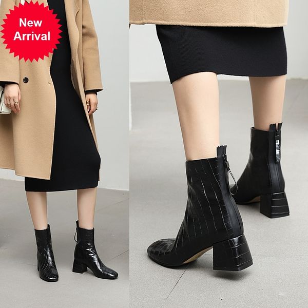 

2020 female ankle superfine fiber plus size 22-26.5cm warm autumn length vintage plush stone standard boots 3oe8, Black