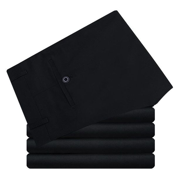 

men's suits & blazers 2021 gentlemen straight pants men cotton long trousers business wear pant black suit, White;black