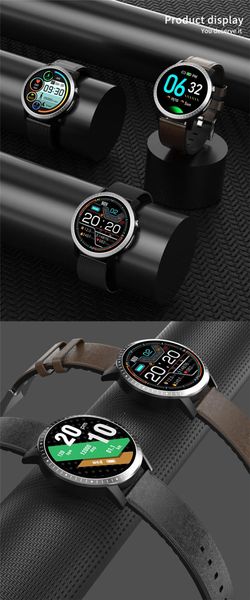 1 pz Nuovo RC06 Smart Watch Impermeabile Fitness Ossigeno Bracciale Frequenza cardiaca Monitor del sonno Pressione sanguigna Fitness Tracker Touch Musica rotonda Schermo a colori 1.28