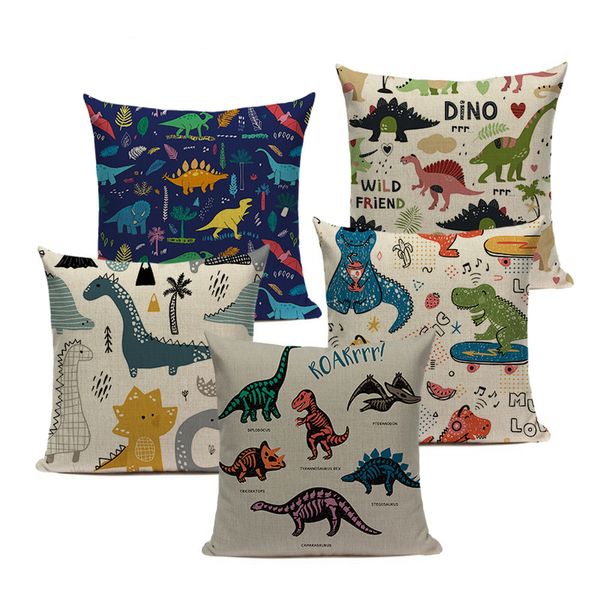 

cartoon animal cases pillows colorful jungle dinosaur cushions for living room pillowcase for pillows decorative cushion covers