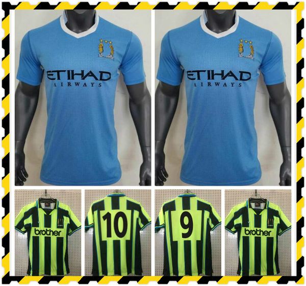 

1998 2011 2012 retro man city soccer jerseys goater horlock killen shelia tiatto tskhadadze whitley vintage shirts classic, Black;yellow
