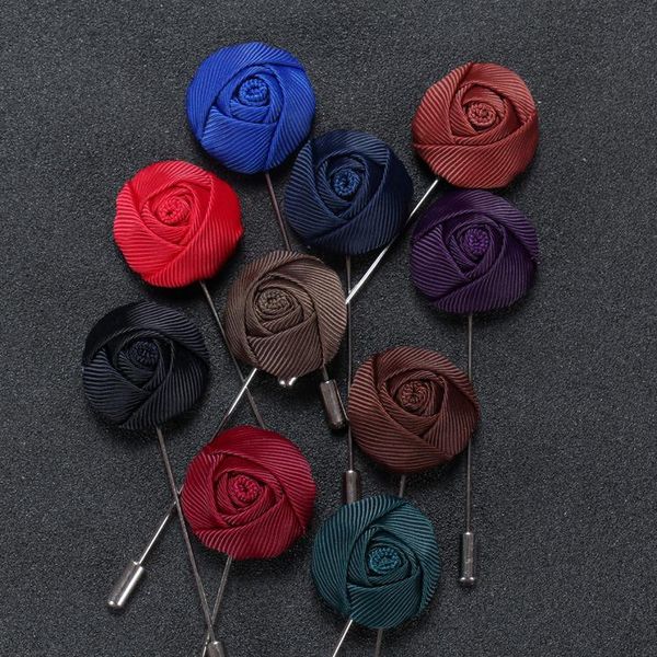 Pins, broches flor broche lapela pin fashioner fashion homens sólidos rosa para ternos acessórios 15 cores