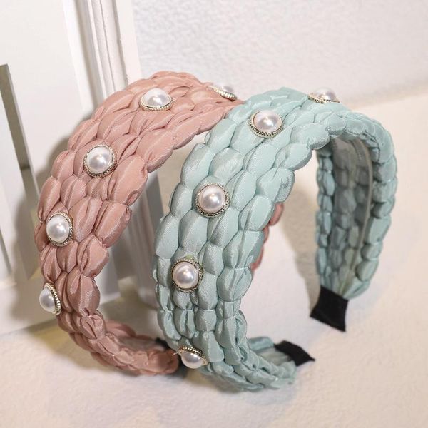 

hair accessories 2021 vintage braided pearl bezel band women headbands girls hoop clips opaska do wlosow diademas para