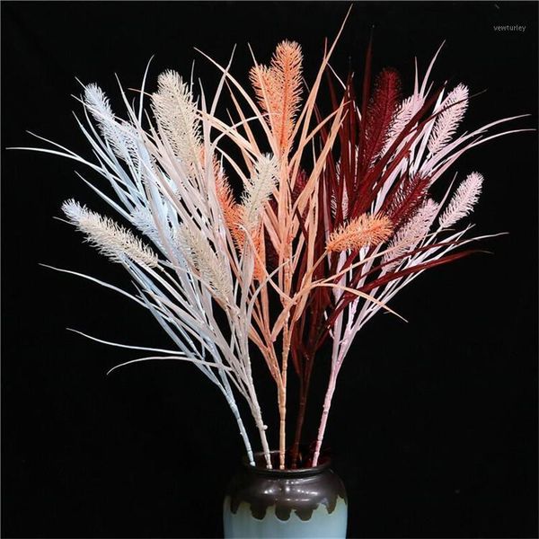 

decorative flowers & wreaths 10pcs fake long stem aquatic reed 40.16" length simulation plastic grain for wedding home artificial plant