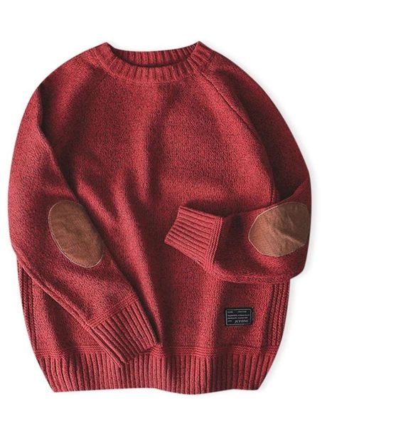 

popular solid color round neck pullover mens sweater 20198uy, Black