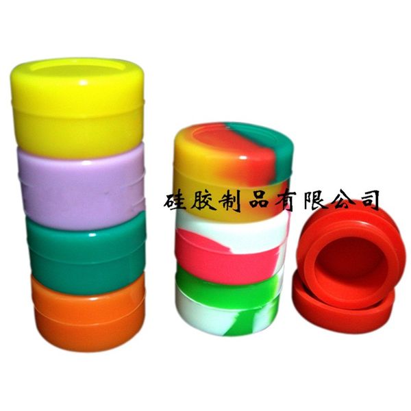 

5ml round silicone jar mini empty containers dab wax cases for smoking water pipe accessories 1 2bs e1