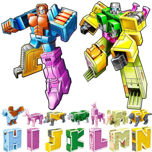 

трансформатор робот игрушка письмо динозавры парк деформационные кирпичи обучение diy творческие сборка строительных блоков обучающие игрушк