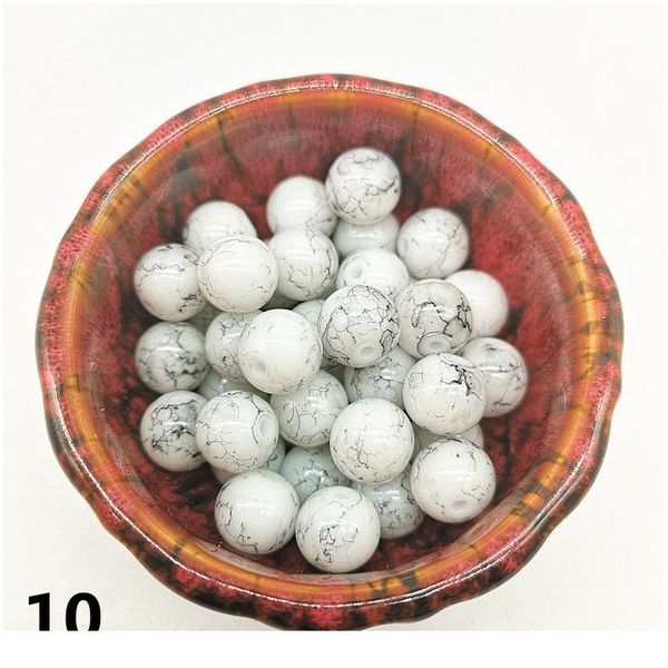 

wholesale 4/6/8/10mm czech glass beads round charm loose spacer beads black painted for jewellery making diy brac jllydy