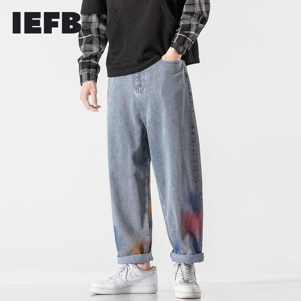 

iefb / men's wear k2044 personalized spray painted jeans p105, Blue