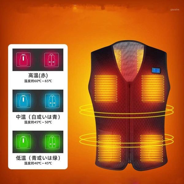 

9 areas heated vest men electric heating vest thermal warm heating clothes outdoor fishing hunting winter usb heated jacket1, Black;white