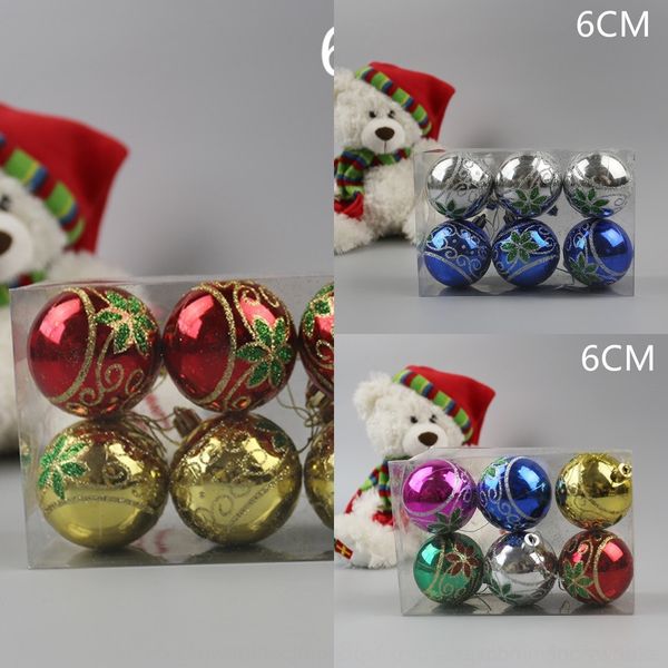 

eb4kp декоративная подвеска мяч окрашено гальванический пластиковый кулон 6сма 6 боксировали цветные ballchristmas мяча рождественского ball