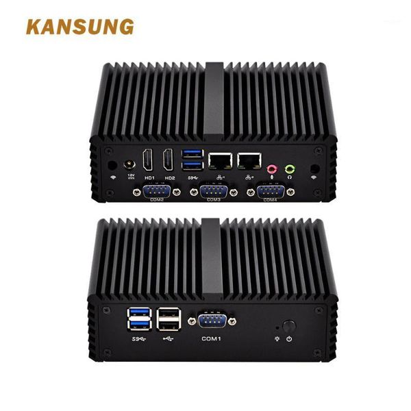 

oem fanless celeron 3215u mini computer 2 ethernet dual core mini pc barebone system thin client 4 com x86 12v deskpc1