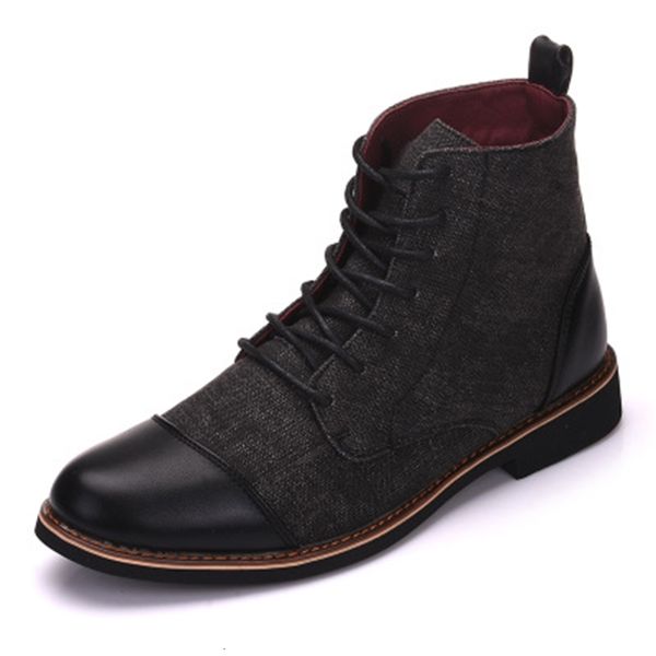 

new spring 2021 fall men lace up to oxford wear male leather size 38-48 black gray brown boots 2b12