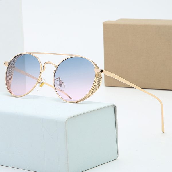 

rtdgazh classic sunglasses for women metal frame double bridge sun glasses steampunk goggle 11 colors with brown cases and boxrehrdjh, White;black