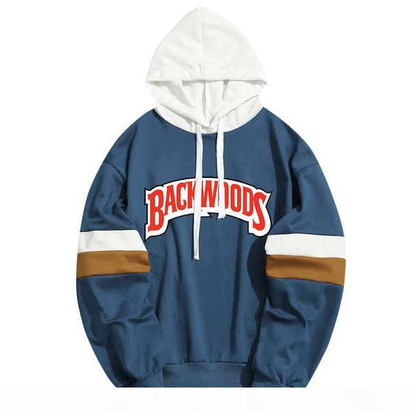 

new backwoods letters print men women hoodies hooded sweatshirt hoody streetwear patchwork pullover dropship custom clothing 0915, Black