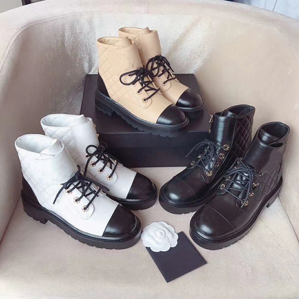 

women plaid calfskin martin boots platform ankle boot black white tweed leather gingham lace-up winter flat shoes lady motorcycle boot