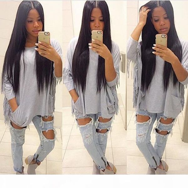 

7a silky straight full lace wig brazilian human hair straight glueless lace front wig human hair with baby hair for black women, Black;brown