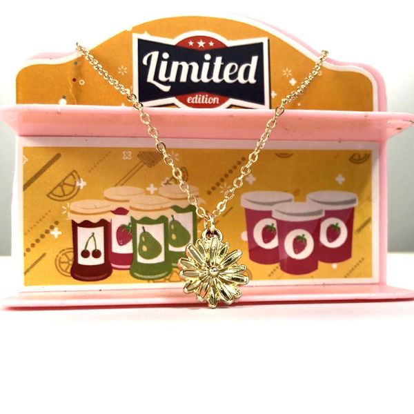 

little daisy flower sun chrysanthemum necklace female clavicle chain, Silver