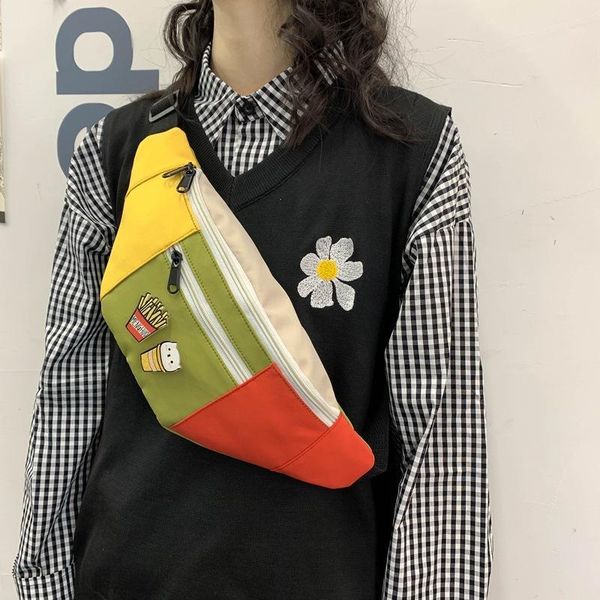 

waist bags 2021 girl chest bag korean style crossbody small pouch gift bumbag shoulder pack simple money fanny patchwork beg1