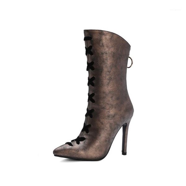 

winter boots womens plus size32-48 mujer ankle boots super high heel party woman boot shoes pumps 1266-61, Black