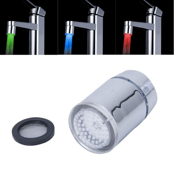 

bathroom sink faucets tri-color led temperature sensor spray faucet water tap