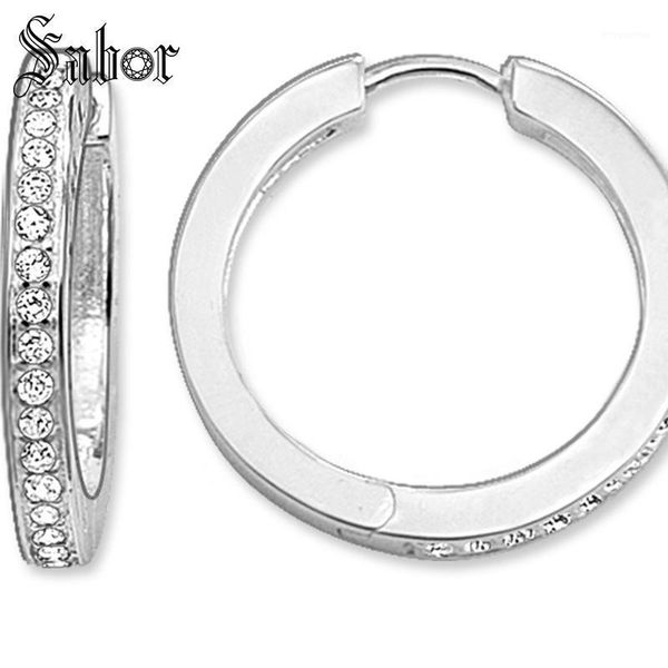 

creole large hinged hoop earrings 2021 new zirconia fashion jewelry party geometric 925 sterling silver gift for women1, Golden