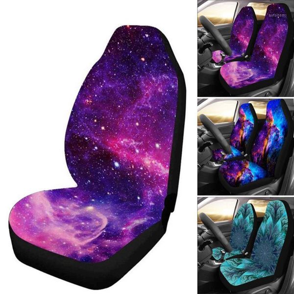 

new 1/2pcs starry sky print car seat cover full wrap coverage dirt resistant universal car seat cover1