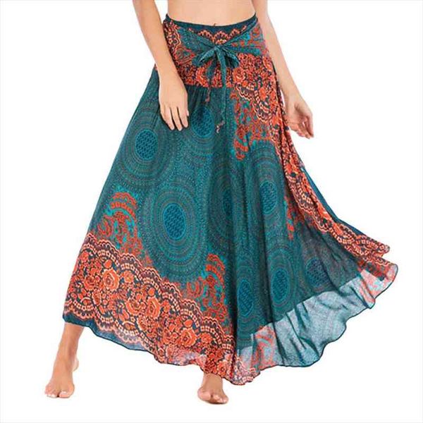 

skirts womens fashion women long hippie bohemian gypsy boho flowers elastic waist floral halter skirt jupe longue femme, Black