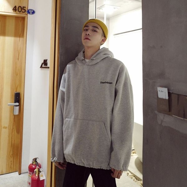 

mpqjw sweater men's fashion brand loose hooded hop color autumn new hip solid ins sweatercoat sweaterfashion casual coat 2dqbv, Black