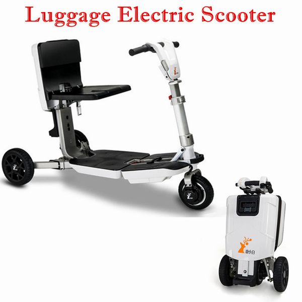 

24 inch luggage electric scooter for disabled three wheels electric scooters 48v 350w wheelchair foldable electric scooter