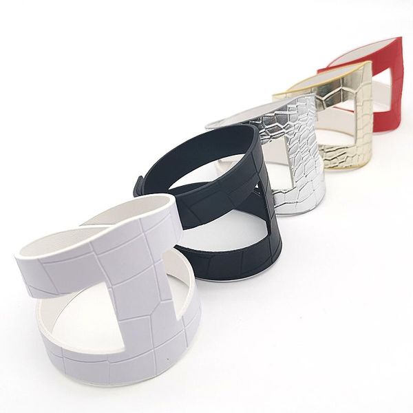 

конструкторы crack кожаные браслеты vintage pulsera мода ювелирные изделия для женщин punk стиль black минималистский bangles kpop прохладны, Golden;silver