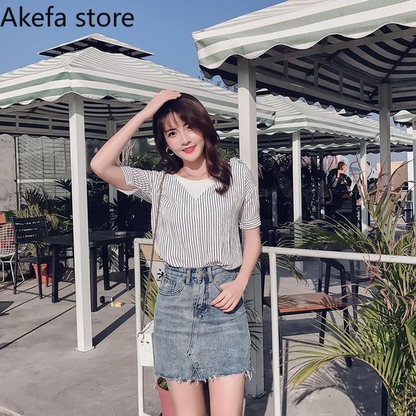 

denim skirts womens spring high waist package hip a-line women short skirt office ladies elegant workwear daily large size s-5xl1, Black