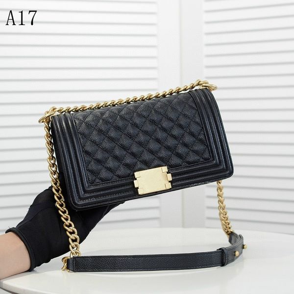 

classic handbag luxurys designers bags channel women bags fashion handbags919 chain shoulder bag boy grained calfskin & gold-metal black