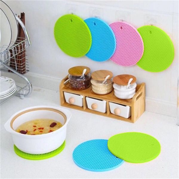 

honeycomb silicone coasters table place pot cup insulation cushion circular thickening heat resistant kitchen accessories mat new 1 7qg g2