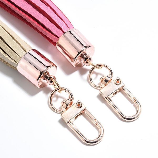 

2pcs faux leather alloy rings tassels woman diy bag phone keychain crafts accessories fringe home decor supplies pendant gifts h jlljsr