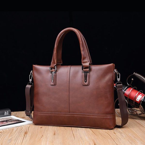 

1шт новые мужские сумка ретро crazy horse soft business banner 14-дюймовый компьютер сумка для мужчин портфель сумки одного плеча