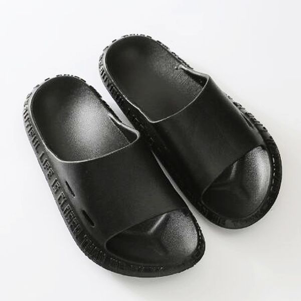 

men's house flat letter slippers male home bathroom non-slip eva l shoes casual solid sandals gents flip flops men slides #rs91, Black