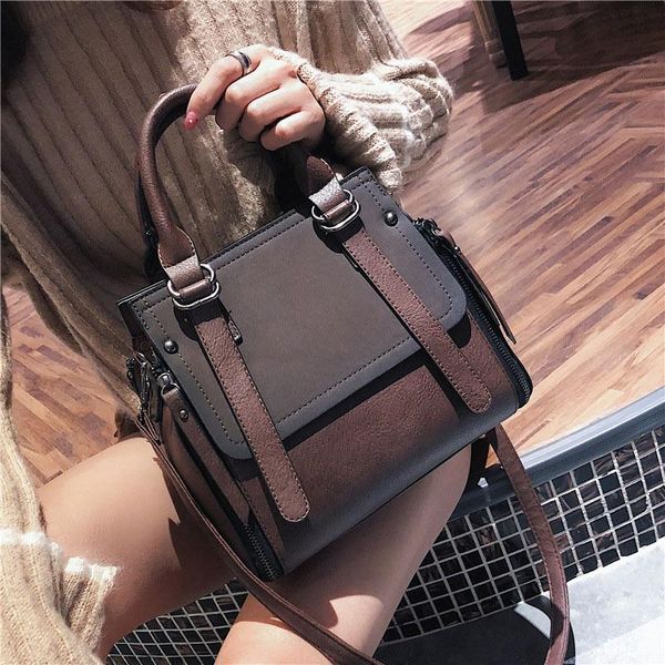 

2020 new trendy women's retro matte pu leather shoulder bags cross body female bucket bag big handbag totes large capacity lady
