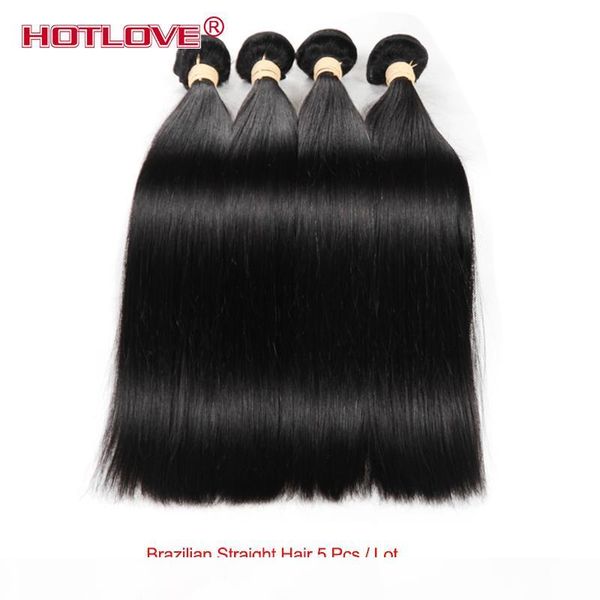 

hotlove grade 8а бразильские волосы девственницы straight 5 шт лот оптовая цена фабрики 100 необработанные человеческих волос прямые перепле, Black