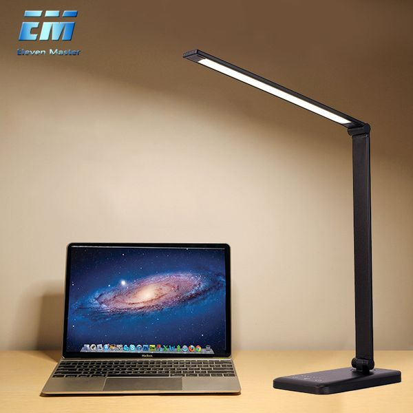 

stepless dimmable desk reading light foldable rotatable touch switch led table usb charging port timing night lamp zzd0007 q1127