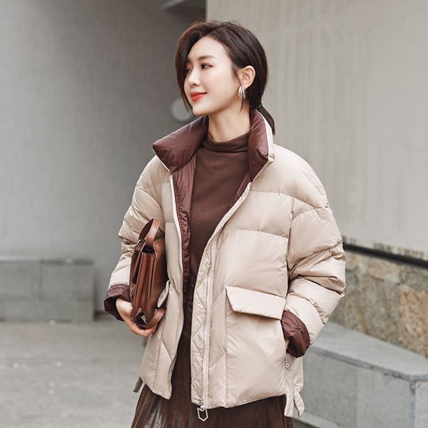 

new 2020 winter 90% ultra light white duck loose down coat parkas female warm women jacket snow outwear, Black